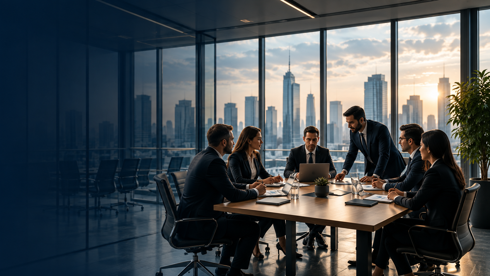 Business professionals in a strategic advisory meeting