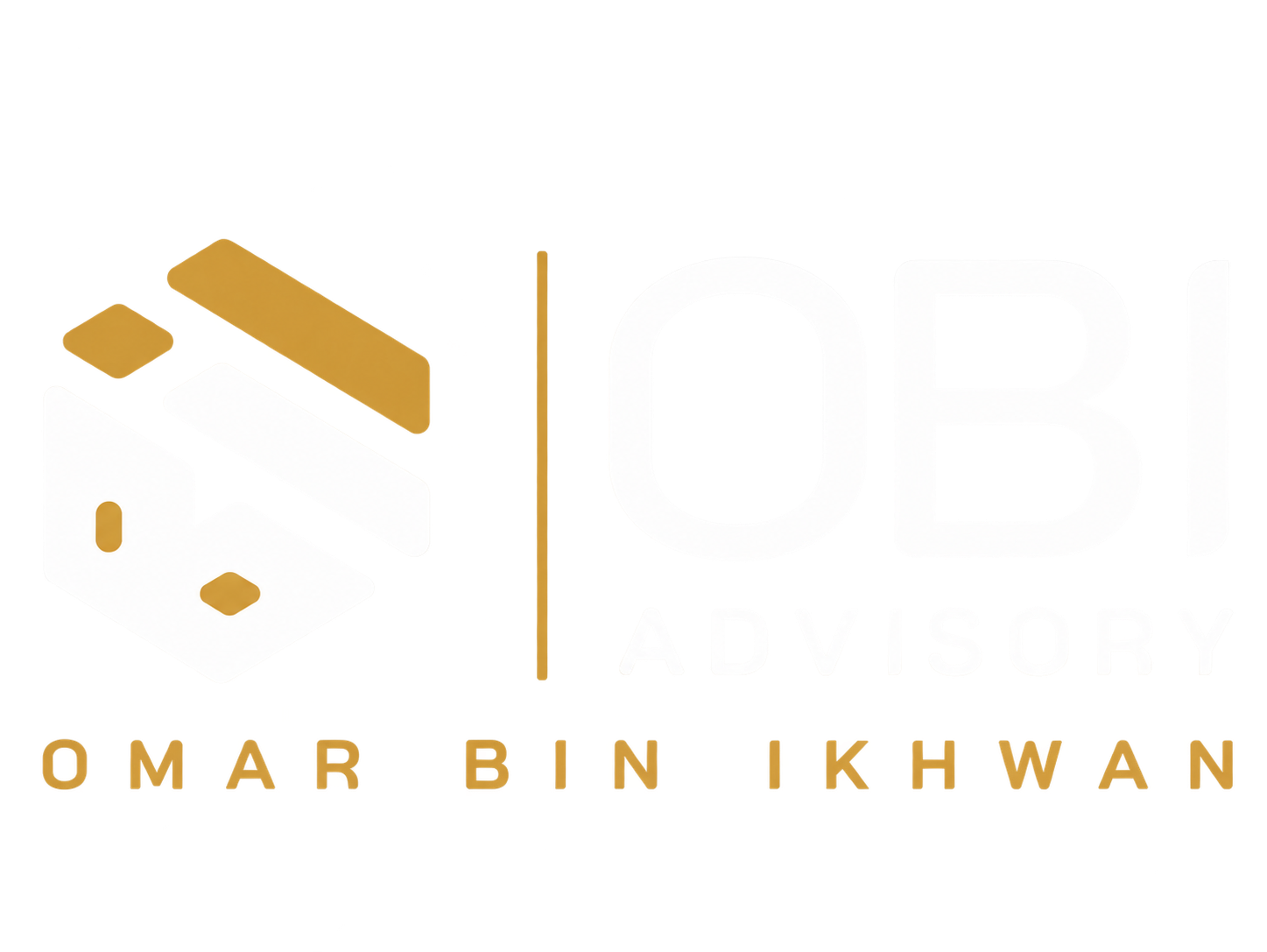 OBI Advisory white and gold logo for business consulting and advisory services in Pakistan